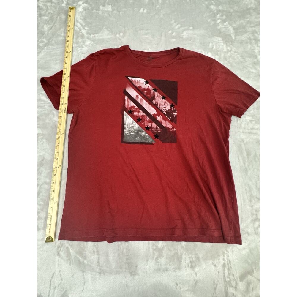 EXPRESS Stretch T-Shirt Adult Red Graphic Print Size XXL